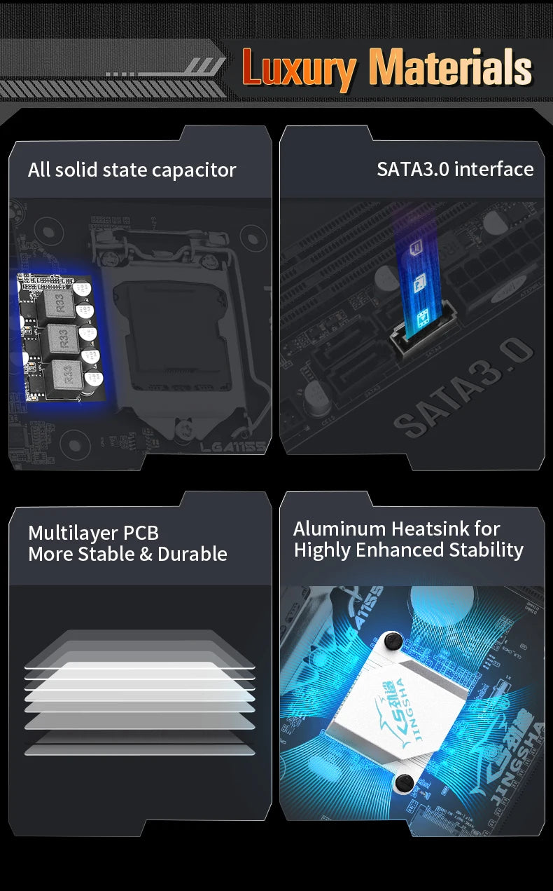 JINGSHA B75M-I mini itx LGA 1155 motherboard set with intel i5 3570 CPU + 2*8GB RAM DDR3 Kit motherboard combo diy computer