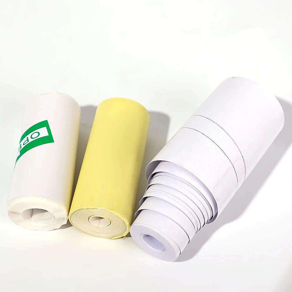 16Rolls Thermal Printer Papers 57x25mm Self-adhesive Thermal Papers HD Color Label Printers for Inkless Mini Portable Printer