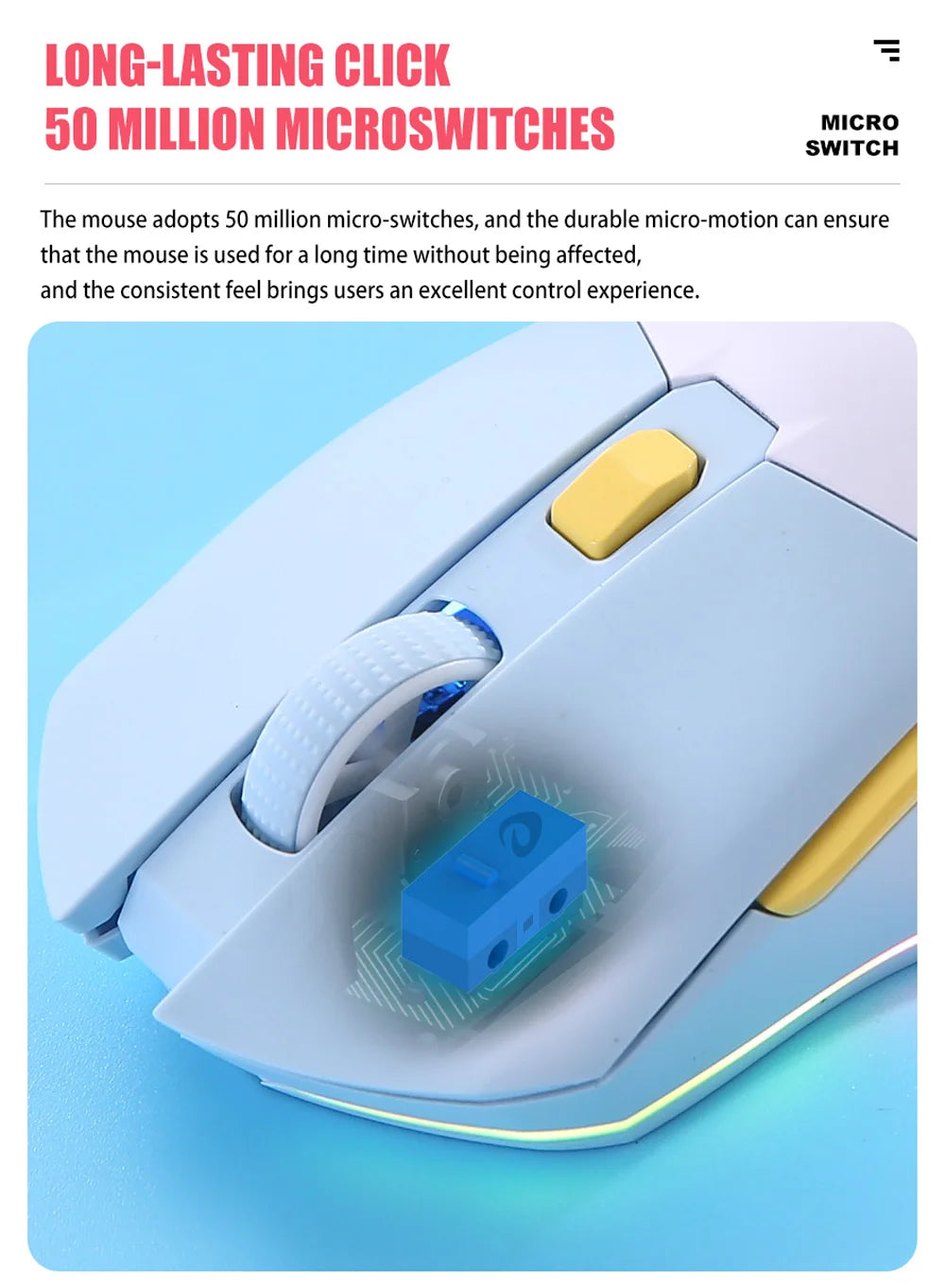 DAREU Dual Modes Gamer Mouse RGB 2.4G Wireless Wired Gaming Mice Built-in 930mAh Recharging Battery with Macro Set for PC Laptop