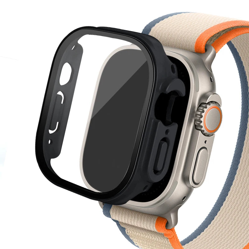 Glass+ Cover For Apple Watch case Ultra 2 49mm smartwatch Bumper+Screen Protector Tempered iwatch series apple watch Accessories