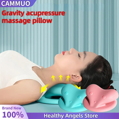 Neck Shoulder Stretcher Relaxer Cervical Chiropractic Traction Device Massage Pillow for Cervical Spine Alignment Massage Tools