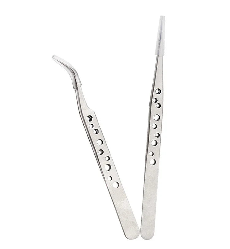 Electronics Industrial Tweezers Precision  Anti-static Curved Straight Tip Stainless Forceps Phone Repair Hand Tool