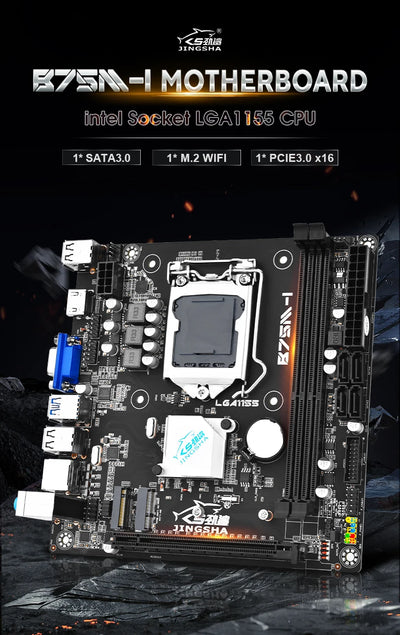 JINGSHA B75M-I mini itx LGA 1155 motherboard set with intel i5 3570 CPU + 2*8GB RAM DDR3 Kit motherboard combo diy computer