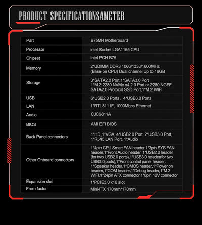 JINGSHA B75M-I mini itx LGA 1155 motherboard set with intel i5 3570 CPU + 2*8GB RAM DDR3 Kit motherboard combo diy computer