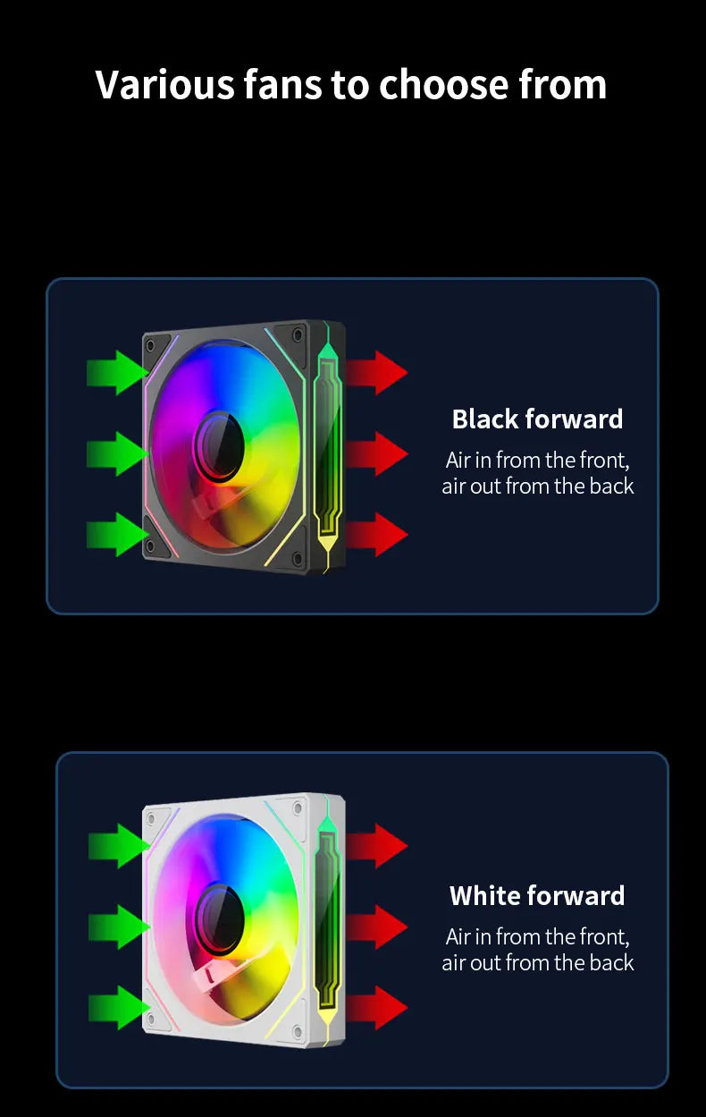 TEUCER Prism4 Pro ARGB Fan 120mm PC Case Fan Kit 4pin PWM CPU Cooling Fans 3pin 5v RGB 12cm Gaming Computer Fan