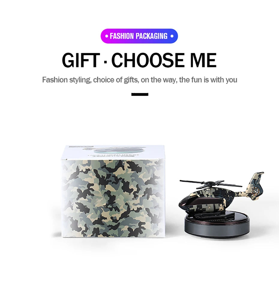 Car Air Freshener Solar Helicopter Interior Accessories Decoration Propeller Rotating Auto Flavoring Perfume Diffuser Supplies