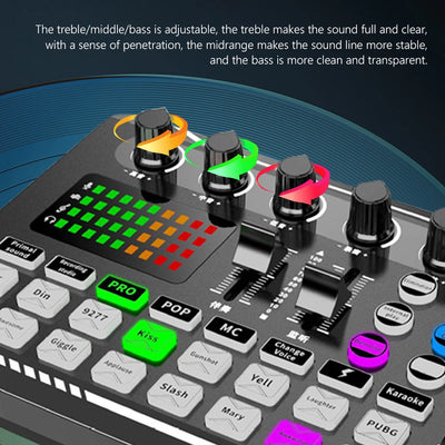 F998 Sound Card Professional Bluetooth-Compatible Studio Record For Phone PC Audio Mixing Console Amplifier Live Music Mixer