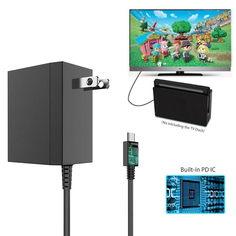 GILGOTT EU US UK Plug AC Adapter Charger Power Supply for Nintendo Switch NS Lite OLED Dock Station Fast Charging Kit
