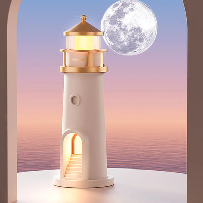 Lighthouse Ambient lights Moon Projection Light Dimmable Bluetooth Music Motion Sensor Desktop Decor Night Lights Christmas Gift