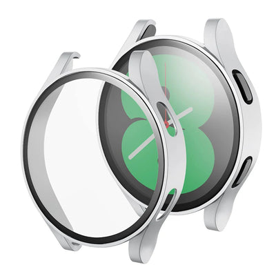 Glass+case for Samsung Galaxy Watch 4/5/6 44mm 40mm,All-Around Screen Protector Hard PC Bumper Tempered Glass for Galaxy watch 6
