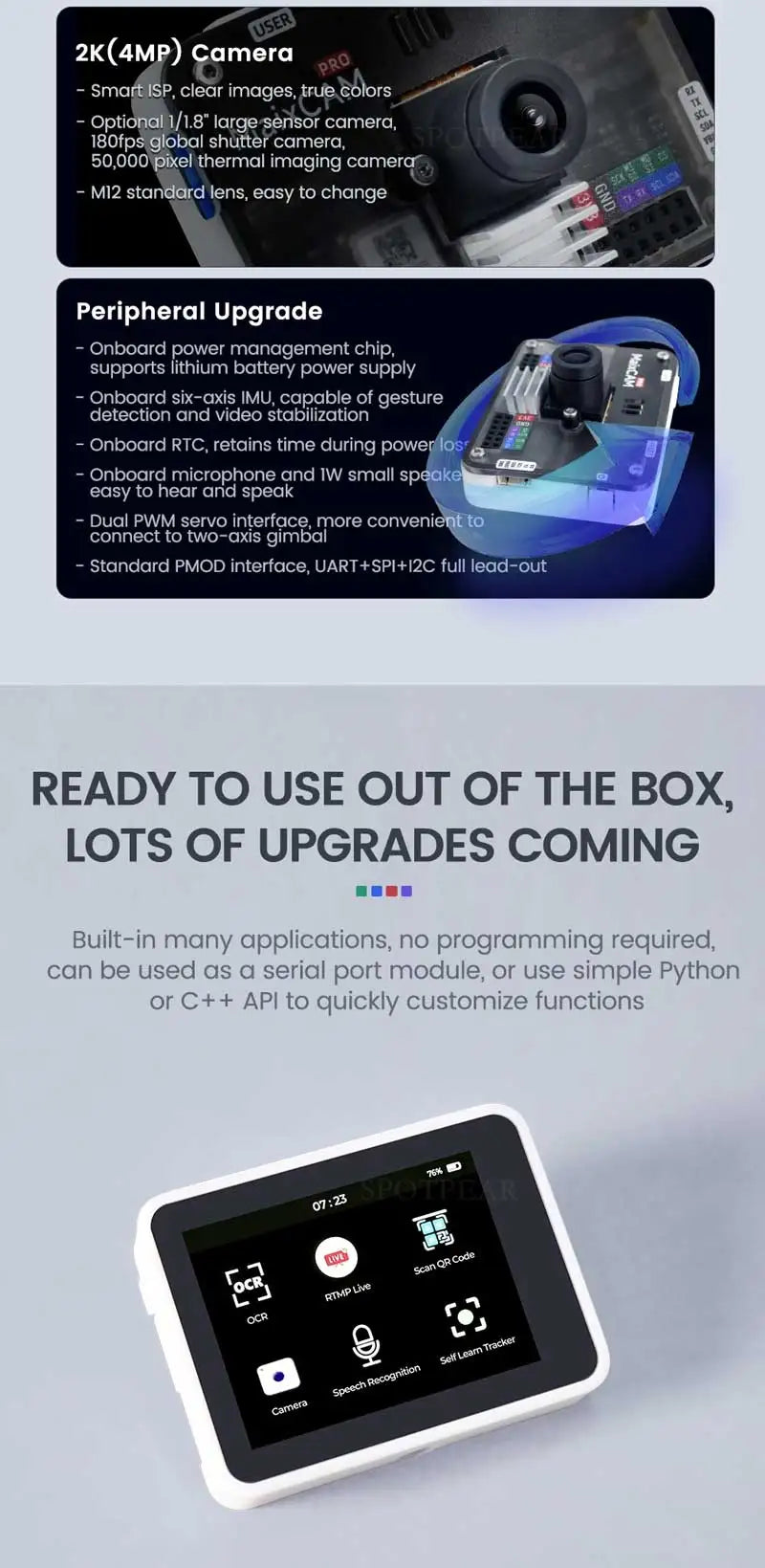Sipeed MaixCAM Pro AI Camera Development Board Kit Image tracking Audio Yolo Contest 1TOPS NPU Built-in program