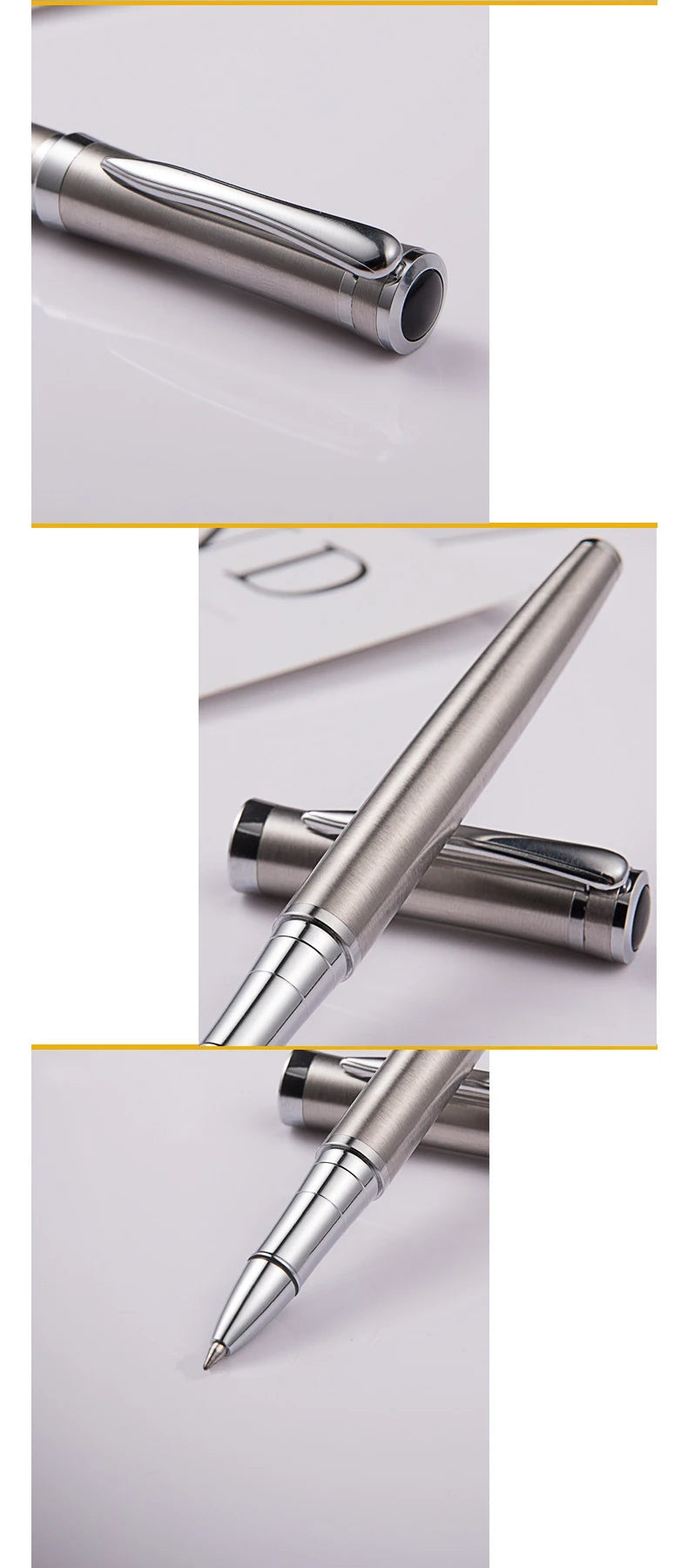 Luxury Metal Ball Point Pen Clip Signature Ballpoint Pens for Business Writing Office Stationery Customized Logo Name Gift