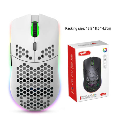 New T66 Rechargeable USB 2.4G Wireless Honeycomb Gaming Mouse RGB Lighting Mice Gamer Mouse For Notebook Desktop PC Computers