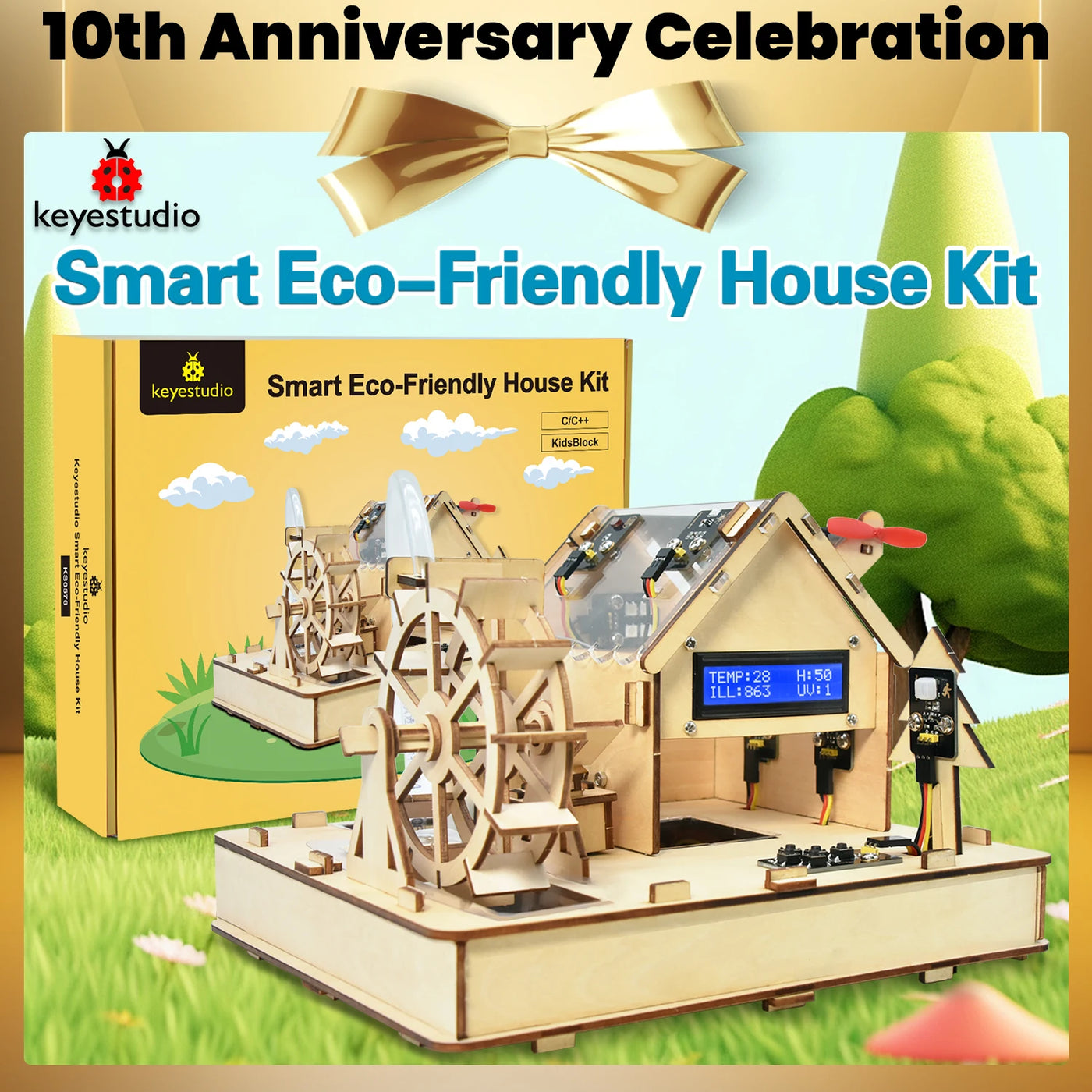 Keyestudio Smart Eco-Friendly House Starter Kit For Arduino Support C++ Programming  Learning Diy Electronic Kit