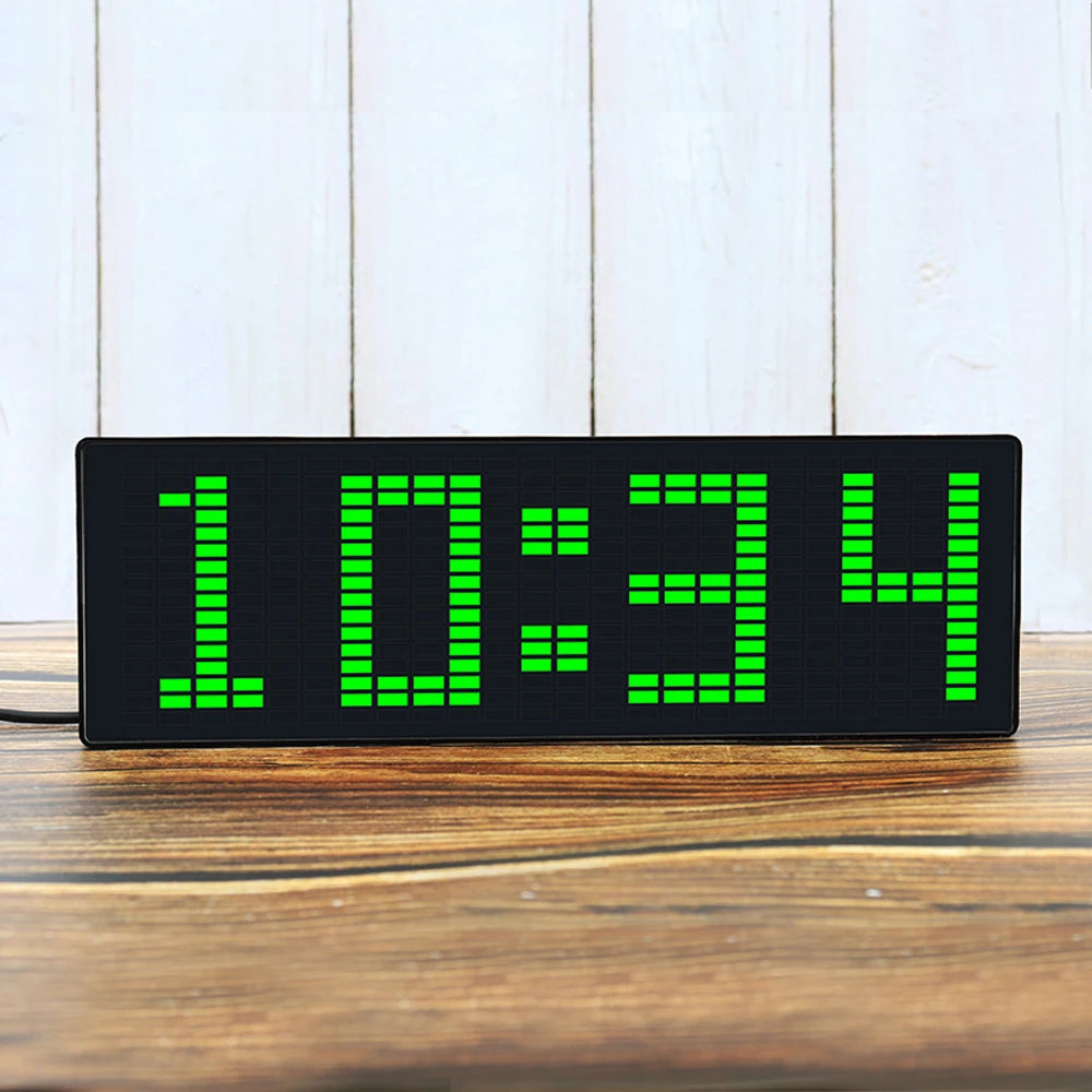 LED music Spectrum rhythm lights voice sensor 1624 RGB atmosphere level indicator with clock display