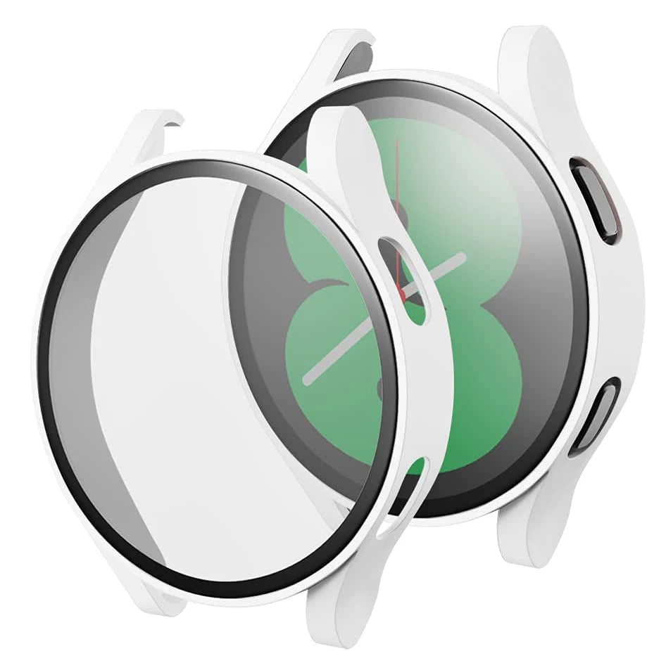 Glass+case for Samsung Galaxy Watch 4/5/6 44mm 40mm,All-Around Screen Protector Hard PC Bumper Tempered Glass for Galaxy watch 6