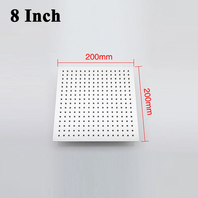 8/10/12 Inch Rainfall Shower Heads Stainless Steel Square Showerhead Ultra Thin Waterfall Shower Head Pressurized Shower Head