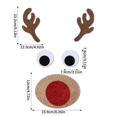 Christmas Door Window Stickers Felt Cloth Cartoon Snowman Santa Claus Elk Wall Sticker for Winter Xmas Noel new year Decor Decal