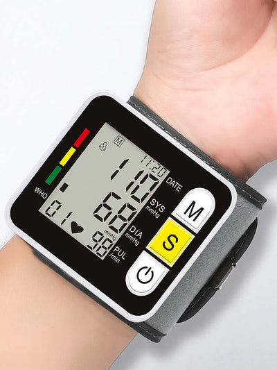 Medical Digital Wrist Blood Pressure Monitor Heart Rate Pulse Meter Measure Sphygmomanometer PR LCD Screen Portable Health Care