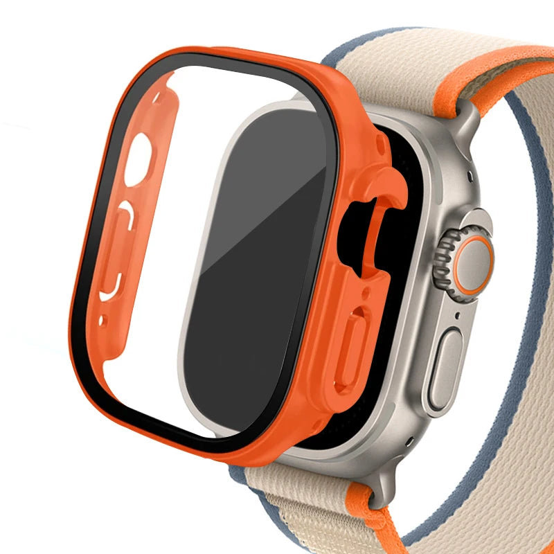 Glass+ Cover For Apple Watch case Ultra 2 49mm smartwatch Bumper+Screen Protector Tempered iwatch series apple watch Accessories