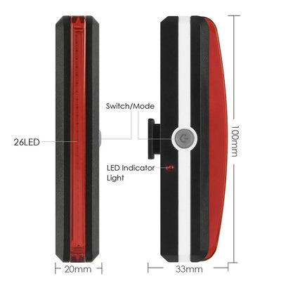 Bike Rear Light Highlight COB LED Tail Light Waterproof Bicycle USB Rechargeable Mountain Riding Cycling Tail Lamp Bicycle Parts