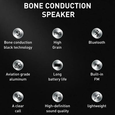 Bone Conduction Speaker Wireless Bluetooth-Compatible TWS Stereo Dual Sound Audio Box Mini Humbird Speaker With Call FM Radio