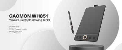 GAOMON WH851 Wireless Graphics Tablet Bluetooth 5.0 Connection 16K Levels Pen Pressure 8x5 Inch Drawing Tablet Android Supported
