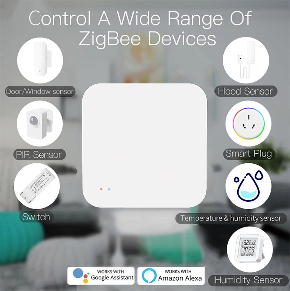 Tuya Zigbee Wireless Hub Gateway For Smart Home Automation for Zigbee Devices Via Smart Life Works with Alexa Google Home