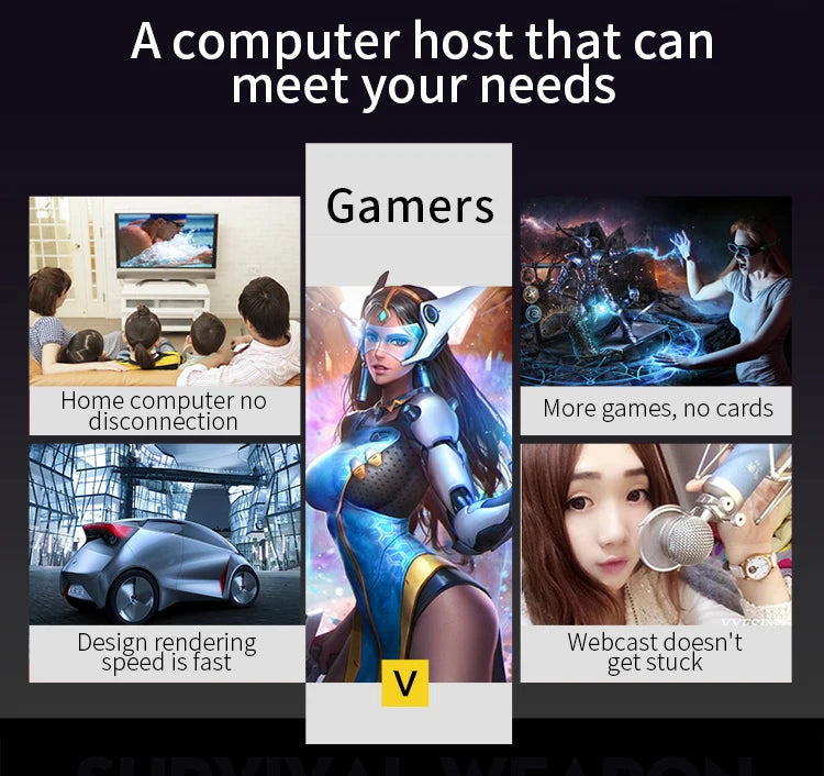 Pc gamer i7 CPU Office Desktop Computer I3 I5 I7 CPU 16GB 8GB Ram 256G SSD GTX 7670TI Graphics Card Win 10 Gaming PC MINI PC